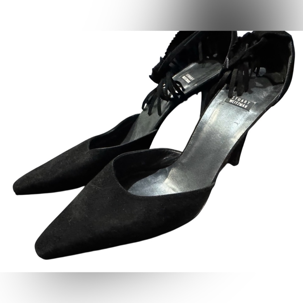 Stuart Weitzman 💯 Suede Fringelica velvet Point heels fringe wedding boho party